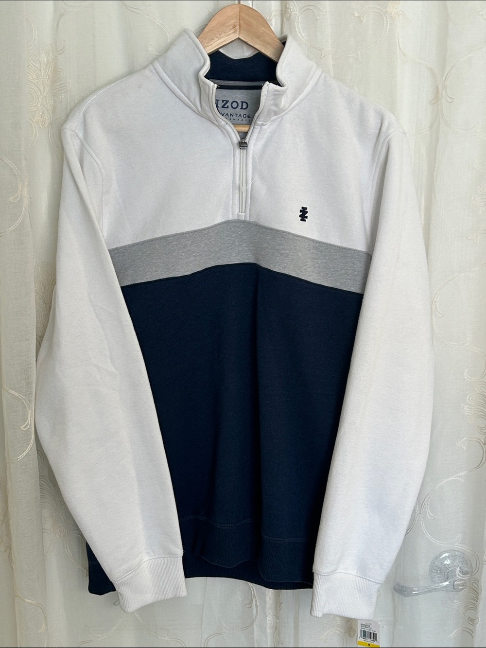 NWT IZOD Advantage Performance Jaspe Fleece Quarter Zip Pullover M